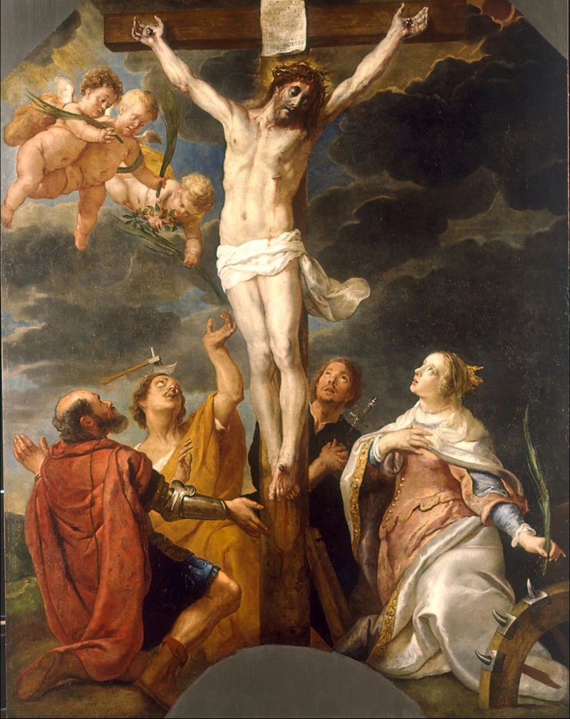 Cristo crocifisso tra santi